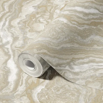 Beige Embossed Wallpaper – Light Reflection (23102-3)